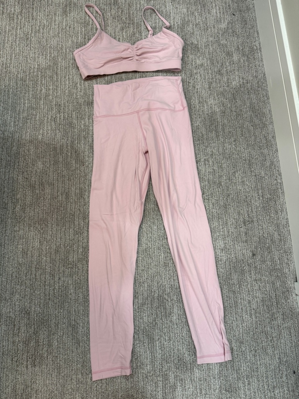 Aritzia Butter Light Pink Yoga Set - Bralette & High-Waist Leggings